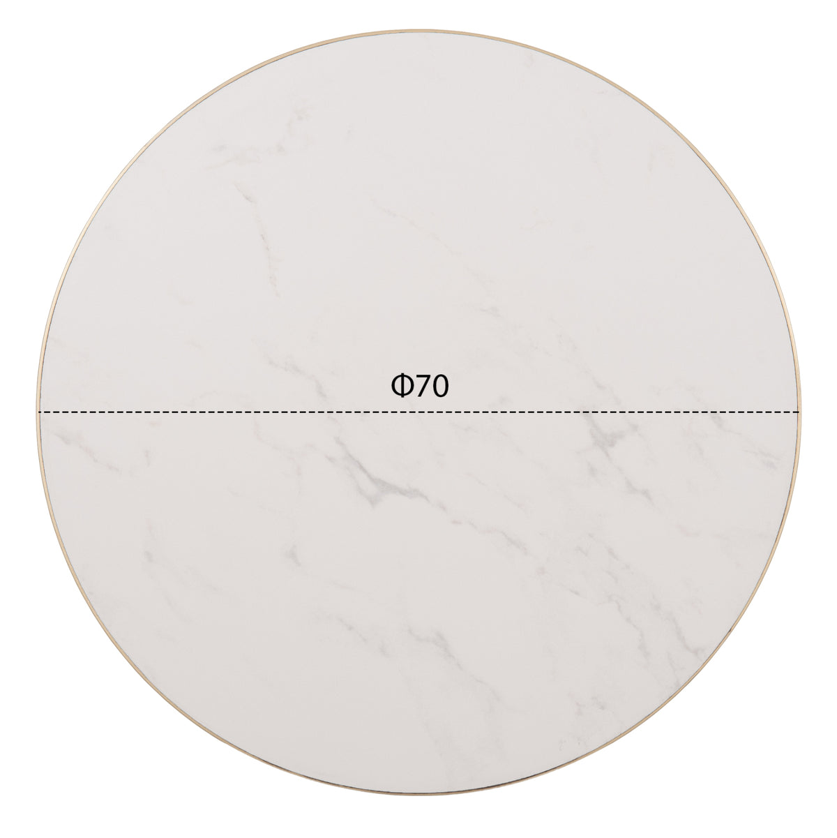 ΕΠΙΦΑΝΕΙΑ ΤΡΑΠΕΖΙΟΥ SINTERED STONE HM6653.12 ΜΕ ΠΛΑΙΣΙΟ ALU ΧΡΥΣΟ Φ70εκ. - Pakobazaar