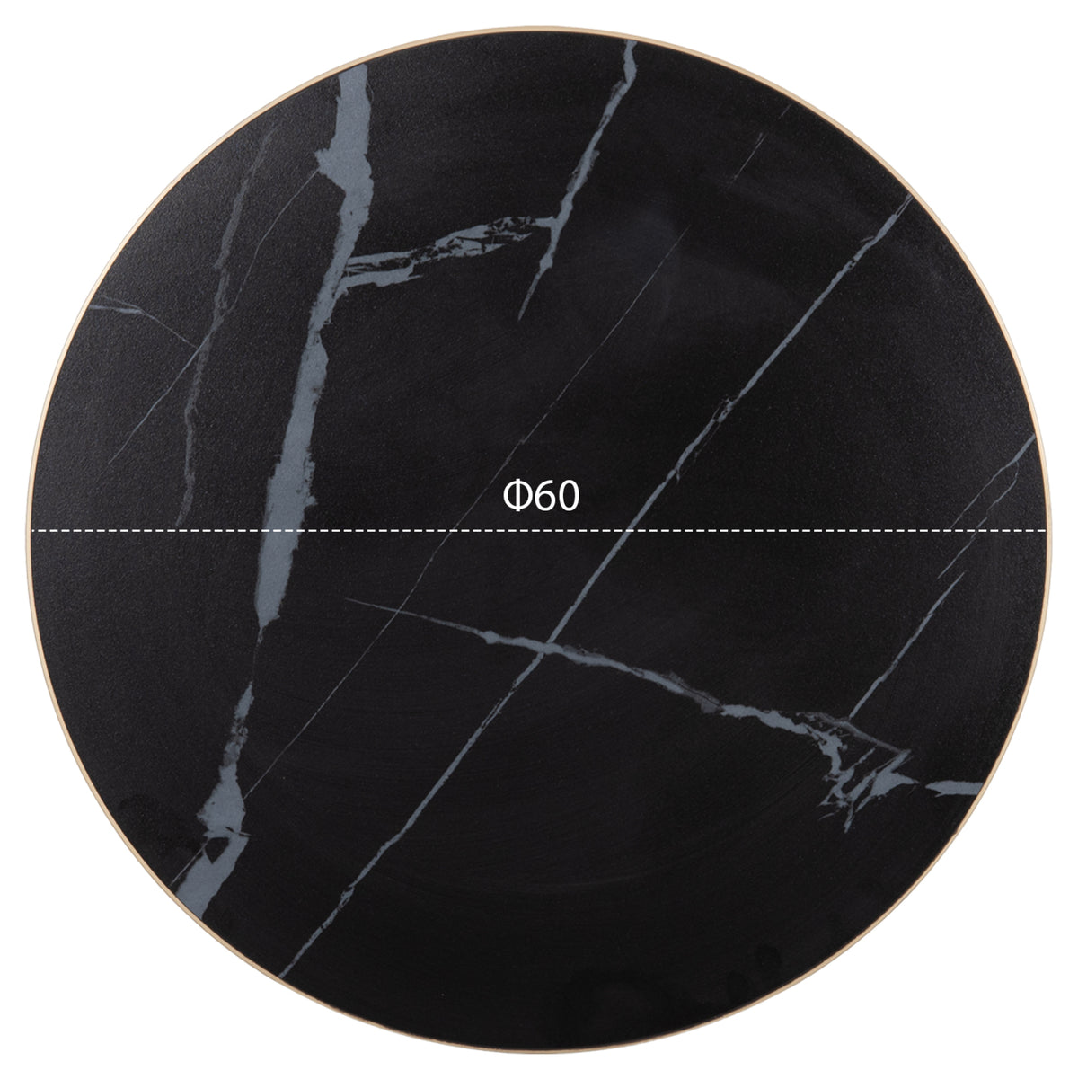 ΕΠΙΦΑΝΕΙΑ ΤΡΑΠΕΖΙΟΥ SINTERED STONE HM6652.13 ΜΕ ΠΛΑΙΣΙΟ ALU ΧΡΥΣΟ Φ60εκ. - Pakobazaar