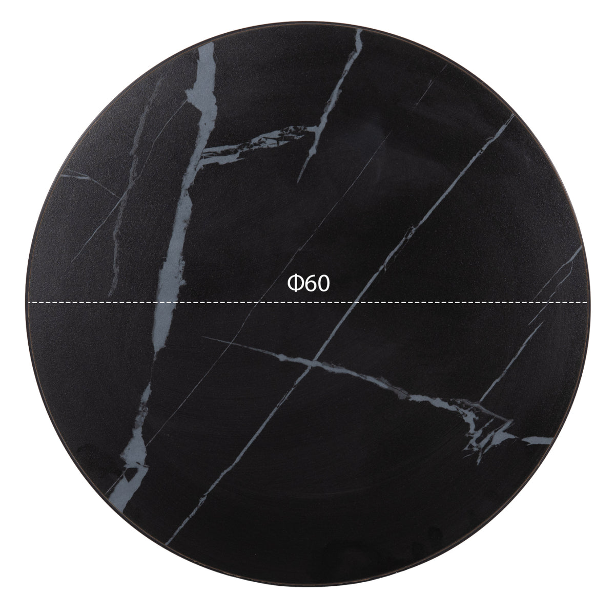 ΕΠΙΦΑΝΕΙΑ ΤΡΑΠΕΖΙΟΥ SINTERED STONE HM6652.03 ΜΕ ΠΛΑΙΣΙΟ ALU ΜΑΥΡΟ Φ60εκ. - Pakobazaar