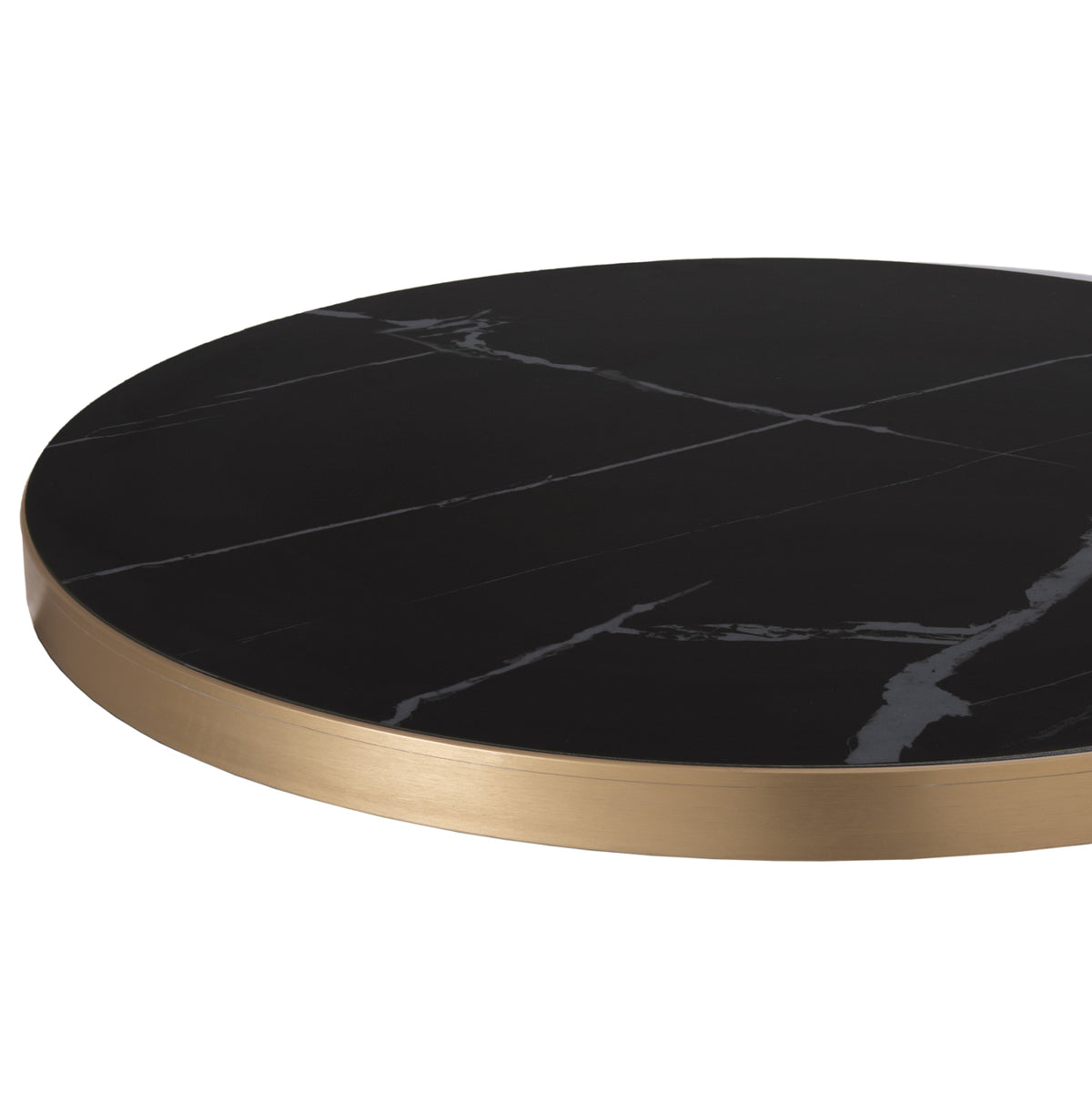 ΕΠΙΦΑΝΕΙΑ ΤΡΑΠΕΖΙΟΥ SINTERED STONE HM6652.13 ΜΕ ΠΛΑΙΣΙΟ ALU ΧΡΥΣΟ Φ60εκ. - Pakobazaar