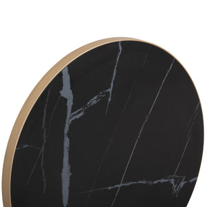 ΕΠΙΦΑΝΕΙΑ ΤΡΑΠΕΖΙΟΥ SINTERED STONE HM6652.13 ΜΕ ΠΛΑΙΣΙΟ ALU ΧΡΥΣΟ Φ60εκ. - Pakobazaar