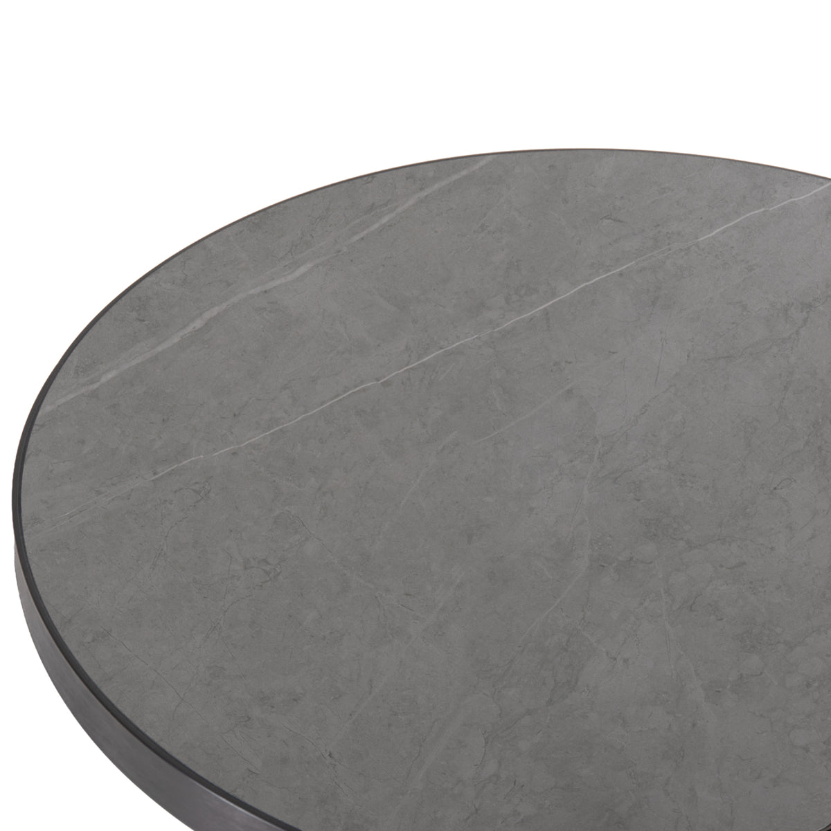 ΕΠΙΦΑΝΕΙΑ ΤΡΑΠΕΖΙΟΥ SINTERED STONE HM6653.05 GREY MARBLE--ΠΛΑΙΣΙΟ ALU ΓΚΡΙ Φ70εκ. - Pakobazaar