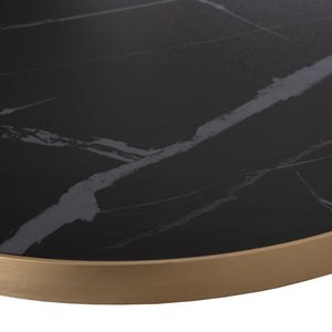 ΕΠΙΦΑΝΕΙΑ ΤΡΑΠΕΖΙΟΥ SINTERED STONE HM6652.13 ΜΕ ΠΛΑΙΣΙΟ ALU ΧΡΥΣΟ Φ60εκ. - Pakobazaar