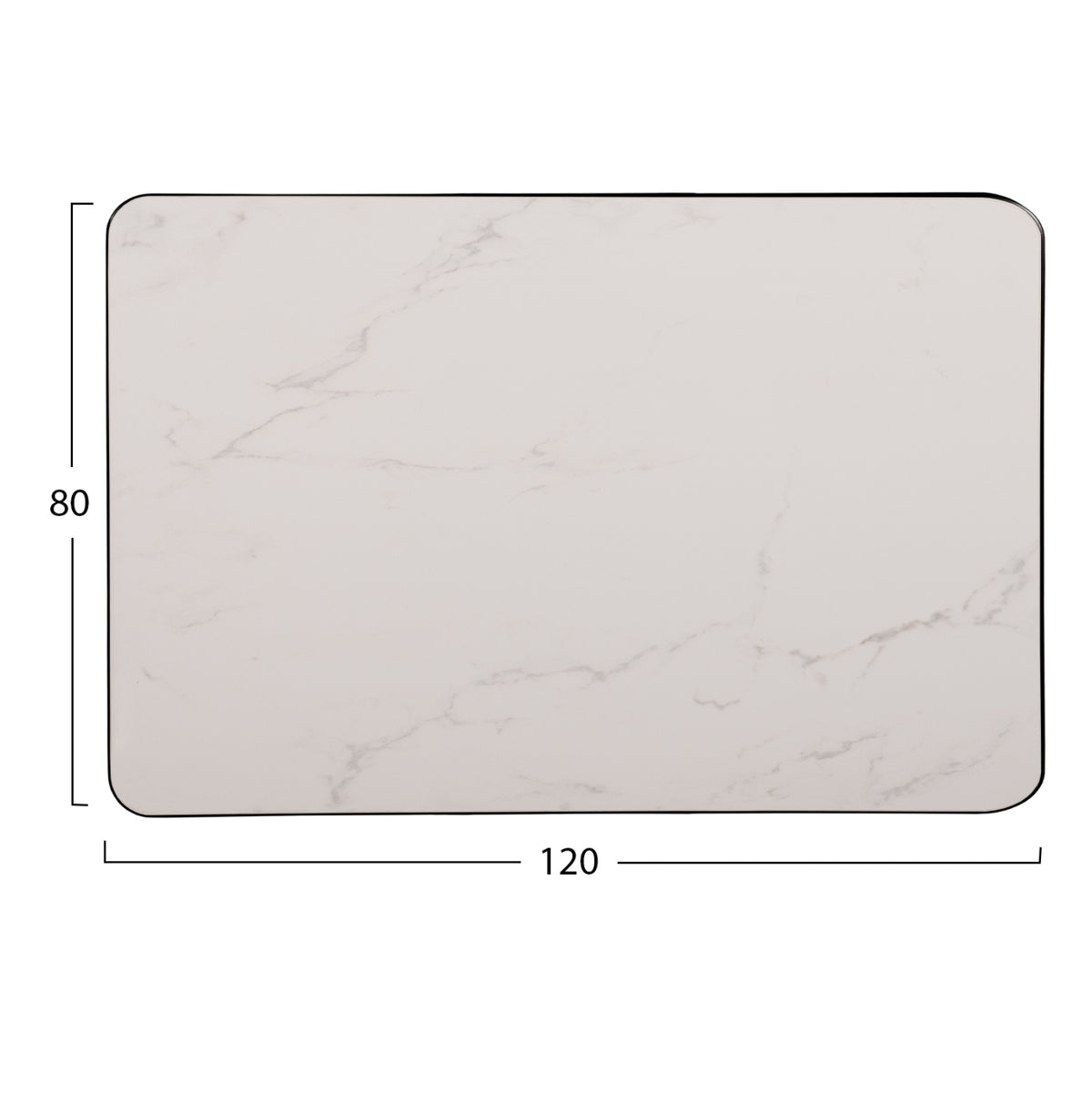 ΕΠΙΦΑΝΕΙΑ ΤΡΑΠΕΖΙΟΥ SINTERED STONE ΟΡΘΟΓΩΝΙΑ HM6656.02 ΠΛΑΙΣΙΟ ALU ΜΑΥΡΟ 120x80εκ. - Pakobazaar