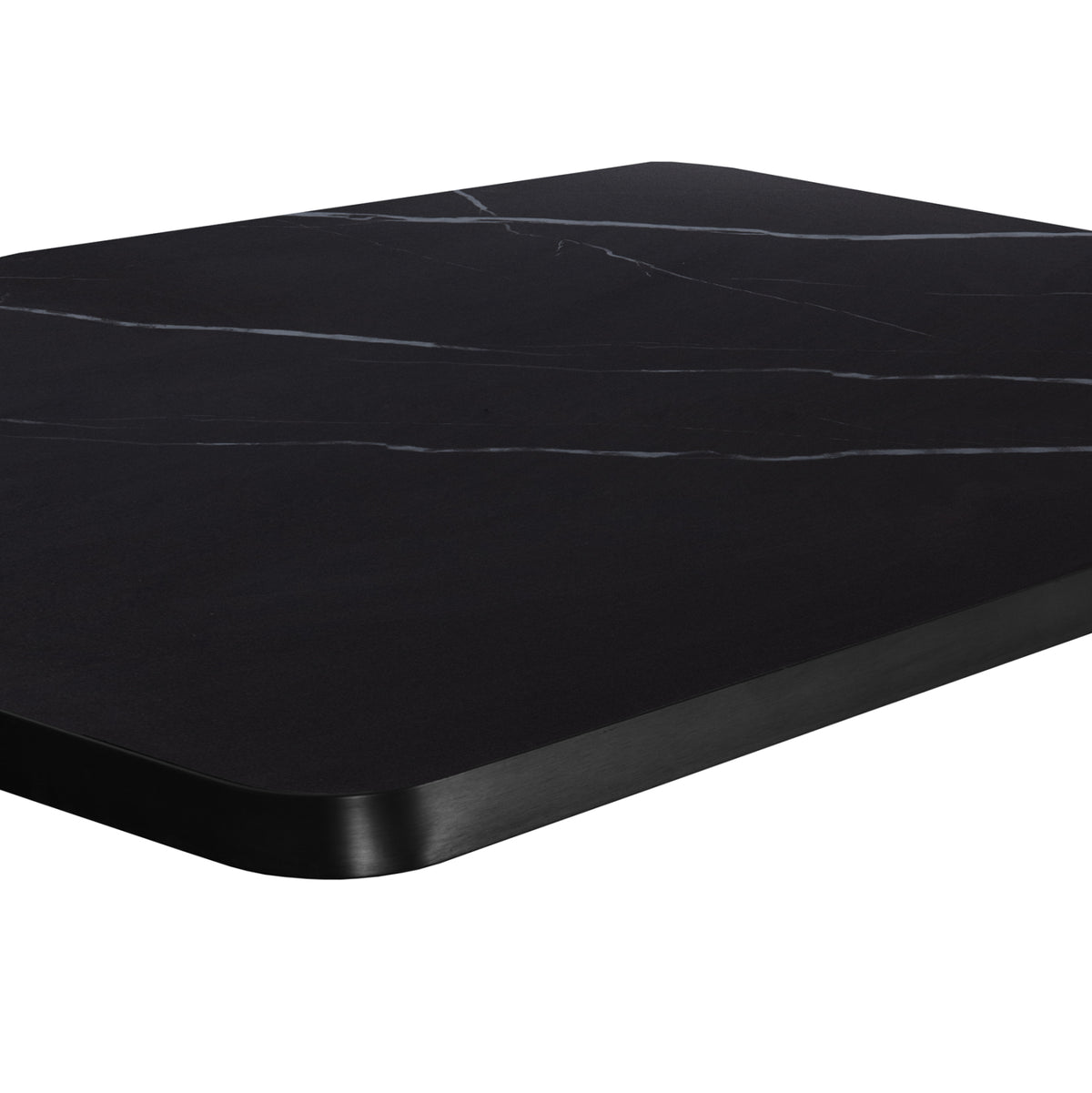 ΕΠΙΦΑΝΕΙΑ ΤΡΑΠΕΖΙΟΥ SINTERED STONE HM6656.03 BLACK MARBLE-ΠΛΑΙΣΙΟ ALU ΜΑΥΡΟ 120x80εκ. - Pakobazaar