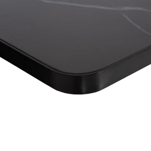 ΕΠΙΦΑΝΕΙΑ ΤΡΑΠΕΖΙΟΥ SINTERED STONE HM6656.03 BLACK MARBLE-ΠΛΑΙΣΙΟ ALU ΜΑΥΡΟ 120x80εκ. - Pakobazaar