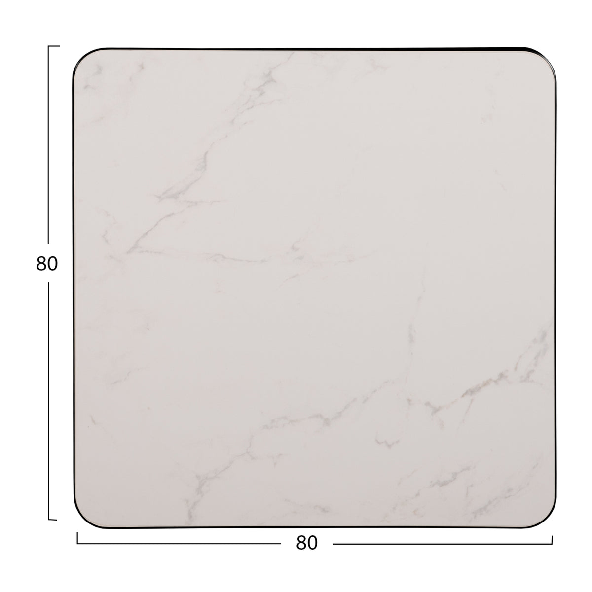 ΕΠΙΦΑΝΕΙΑ ΤΡΑΠΕΖΙΟΥ SINTERED STONE ΤΕΤΡΑΓΩΝΗ HM6655.02 ΠΛΑΙΣΙΟ ALU ΜΑΥΡΟ 80x80εκ. - Pakobazaar