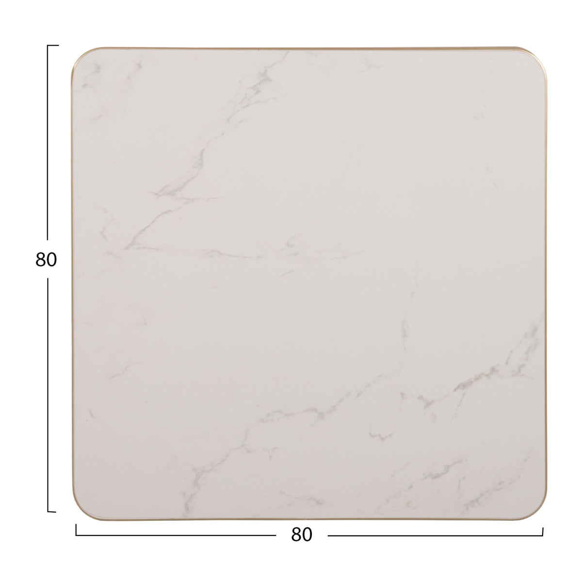 ΕΠΙΦΑΝΕΙΑ ΤΡΑΠΕΖΙΟΥ SINTERED STONE HM6655.12 WHITE MARBLE--ΠΛΑΙΣΙΟ ALU ΧΡΥΣΟ 80x80εκ. - Pakobazaar