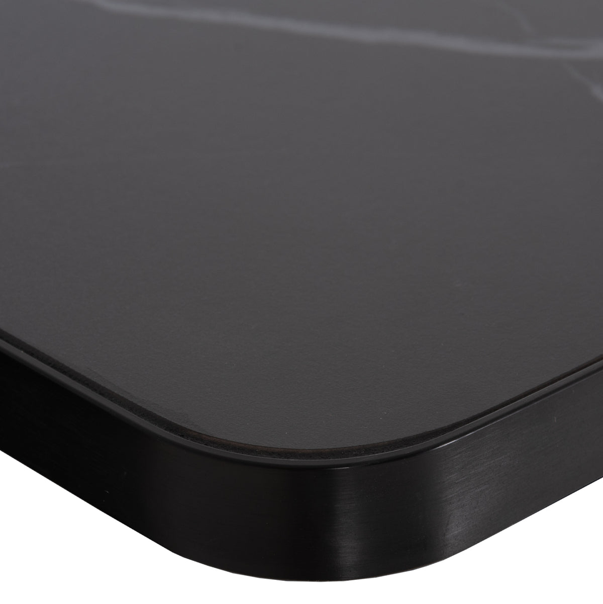 ΕΠΙΦΑΝΕΙΑ ΤΡΑΠΕΖΙΟΥ SINTERED STONE HM6655.03 BLACK MARBLE--ΠΛΑΙΣΙΟ ALU ΜΑΥΡΟ 80x80εκ. - Pakobazaar