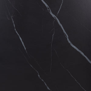 ΕΠΙΦΑΝΕΙΑ ΤΡΑΠΕΖΙΟΥ SINTERED STONE HM6655.03 BLACK MARBLE--ΠΛΑΙΣΙΟ ALU ΜΑΥΡΟ 80x80εκ. - Pakobazaar