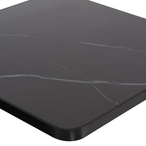 ΕΠΙΦΑΝΕΙΑ ΤΡΑΠΕΖΙΟΥ SINTERED STONE HM6654.03 BLACK MARBLE--ΠΛΑΙΣΙΟ ALU ΜΑΥΡΟ 70x70εκ.