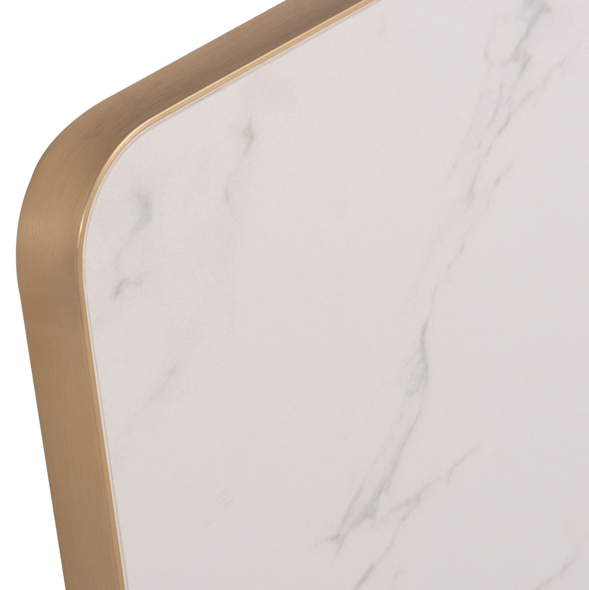 ΕΠΙΦΑΝΕΙΑ ΤΡΑΠΕΖΙΟΥ SINTERED STONE HM6655.12 WHITE MARBLE--ΠΛΑΙΣΙΟ ALU ΧΡΥΣΟ 80x80εκ. - Pakobazaar