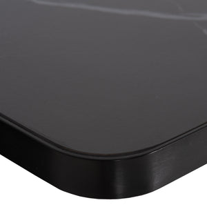 ΕΠΙΦΑΝΕΙΑ ΤΡΑΠΕΖΙΟΥ SINTERED STONE HM6654.03 BLACK MARBLE--ΠΛΑΙΣΙΟ ALU ΜΑΥΡΟ 70x70εκ.