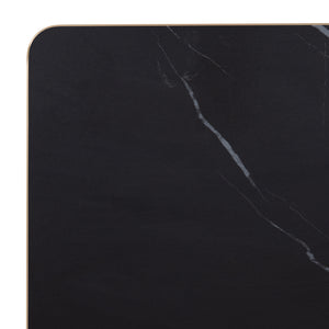 ΕΠΙΦΑΝΕΙΑ ΤΡΑΠΕΖΙΟΥ SINTERED STONE ΤΕΤΡΑΓΩΝΗ HM6655.13 ΠΛΑΙΣΙΟ ALU ΧΡΥΣΟ 80x80εκ. - Pakobazaar