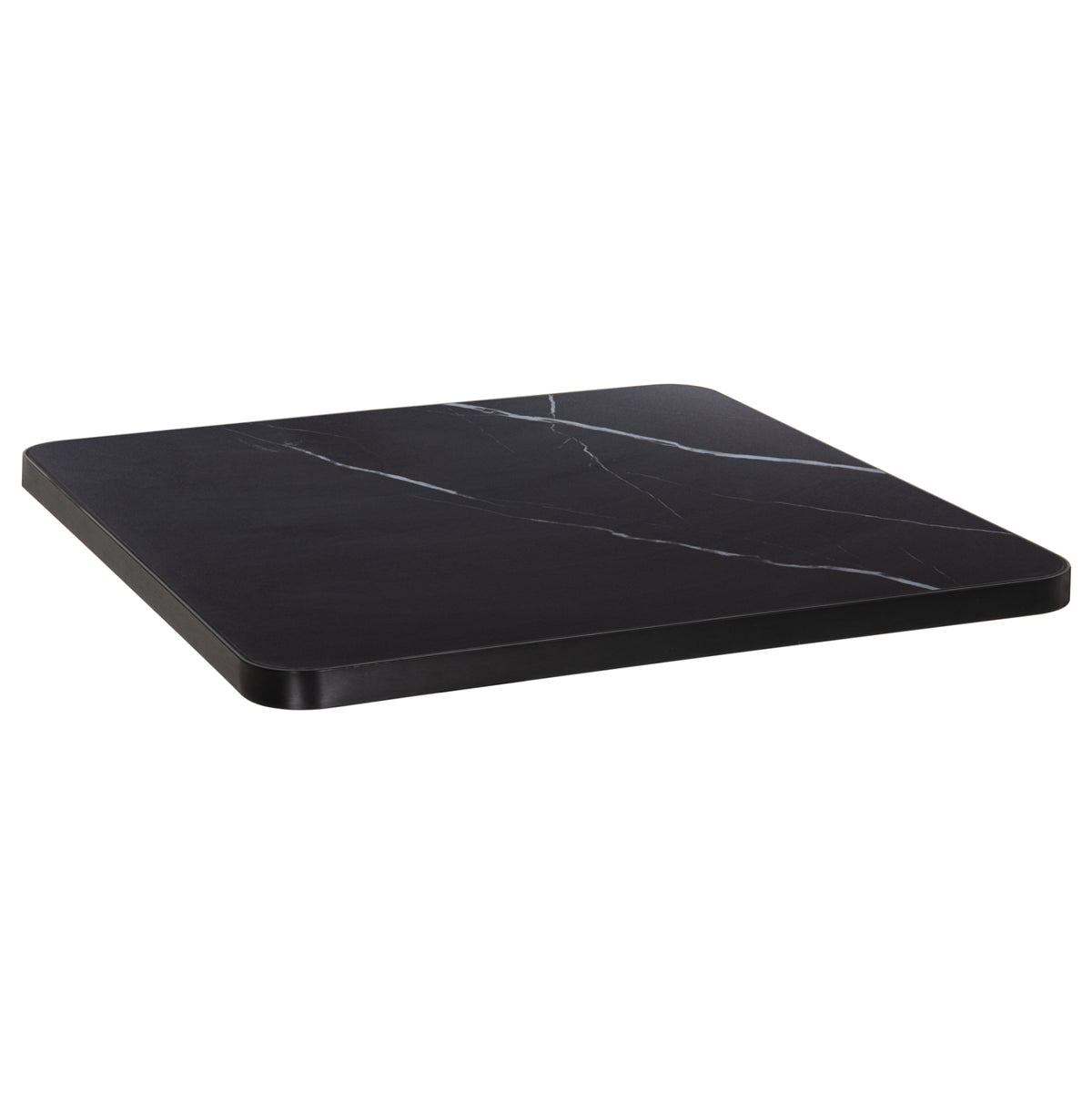 ΕΠΙΦΑΝΕΙΑ ΤΡΑΠΕΖΙΟΥ SINTERED STONE HM6655.03 BLACK MARBLE--ΠΛΑΙΣΙΟ ALU ΜΑΥΡΟ 80x80εκ. - Pakobazaar