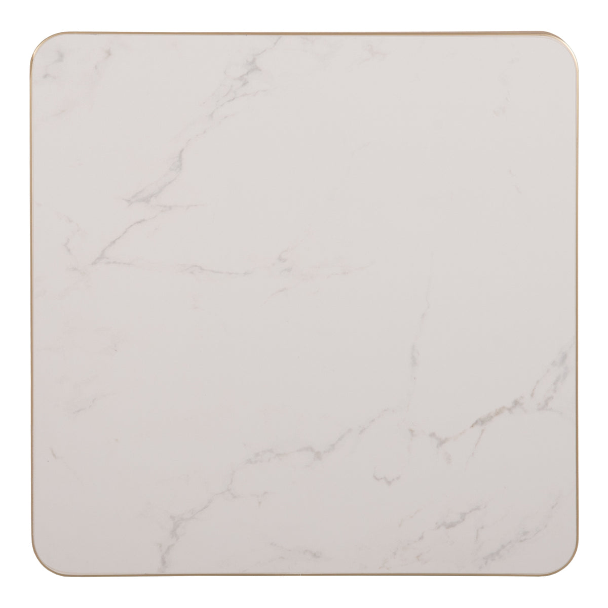 ΕΠΙΦΑΝΕΙΑ ΤΡΑΠΕΖΙΟΥ SINTERED STONE HM6655.12 WHITE MARBLE--ΠΛΑΙΣΙΟ ALU ΧΡΥΣΟ 80x80εκ. - Pakobazaar