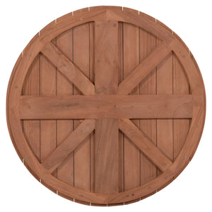 ΕΠΙΦΑΝΕΙΑ ΤΡΑΠΕΖΙΟΥ ΣΤΡΟΓΓΥΛΗ HM18132 ΞΥΛΟ TEAK--ΦΥΣΙΚΟ Φ60x4(πάχος)εκ. - Pakobazaar