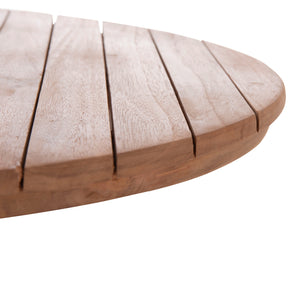 ΕΠΙΦΑΝΕΙΑ ΤΡΑΠΕΖΙΟΥ ΣΤΡΟΓΓΥΛΗ HM18133 ΞΥΛΟ TEAK--ΦΥΣΙΚΟ Φ70x4(πάχος)εκ. - Pakobazaar