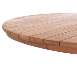 ΕΠΙΦΑΝΕΙΑ ΤΡΑΠΕΖΙΟΥ ΣΤΡΟΓΓΥΛΗ HM18134 ΞΥΛΟ TEAK--ΦΥΣΙΚΟ Φ80x4(πάχος)εκ. - Pakobazaar