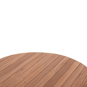 ΕΠΙΦΑΝΕΙΑ ΤΡΑΠΕΖΙΟΥ ΣΤΡΟΓΓΥΛΗ HM18134 ΞΥΛΟ TEAK--ΦΥΣΙΚΟ Φ80x4(πάχος)εκ. - Pakobazaar