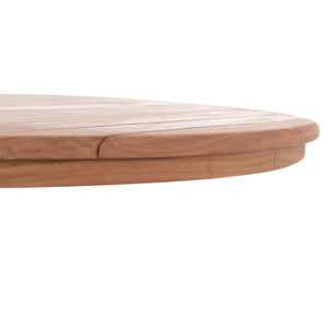ΕΠΙΦΑΝΕΙΑ ΤΡΑΠΕΖΙΟΥ ΣΤΡΟΓΓΥΛΗ HM18134 ΞΥΛΟ TEAK--ΦΥΣΙΚΟ Φ80x4(πάχος)εκ. - Pakobazaar