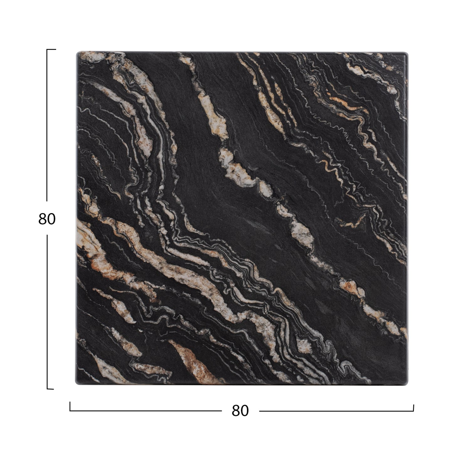 ΕΠΙΦΑΝΕΙΑ ΤΡΑΠΕΖΙΟΥ WERZALIT 80Χ80Χ3.5εκ. BLACK GOLD MARBLE HM5231.15 - Pakobazaar