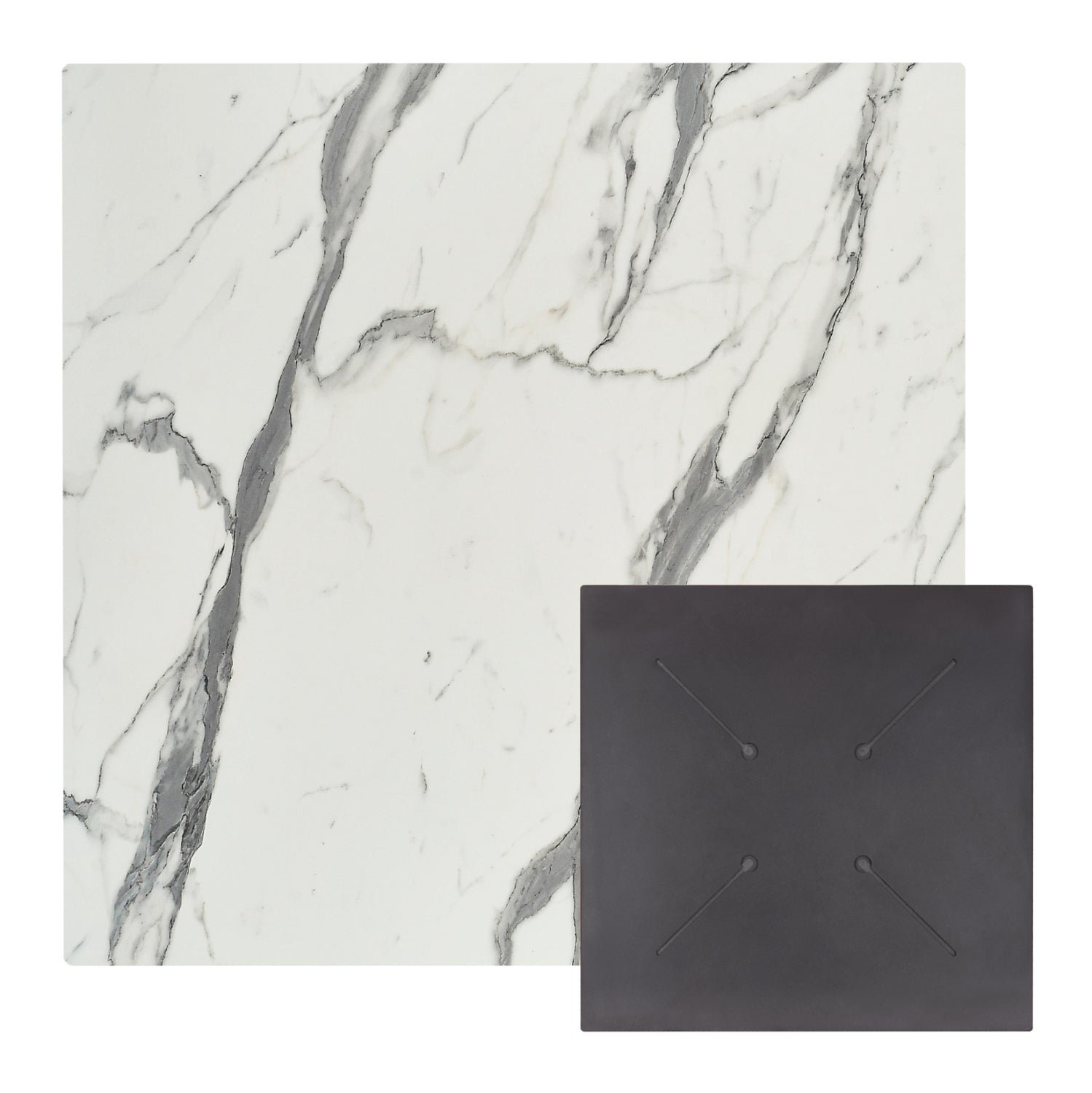 ΕΠΙΦΑΝΕΙΑ ΤΡΑΠΕΖΙΟΥ ΤΕΤΡΑΓΩΝΗ HPL HM5839.31 WHITE MARBLE 80x80εκ - Pakobazaar