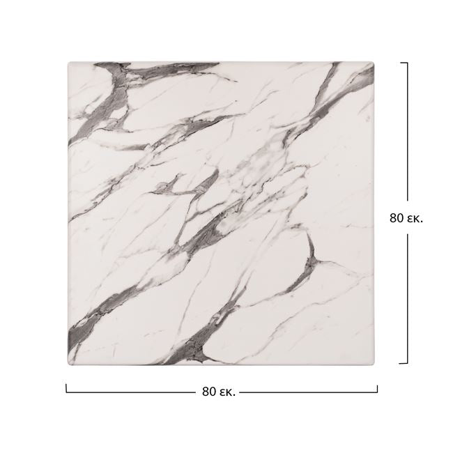 ΕΠΙΦΑΝΕΙΑ ΤΡΑΠΕΖΙΟΥ WERZALIT 80Χ80Χ3.5εκ. MARBLE WHITE-GREY 5657 HM5231.11 - Pakobazaar