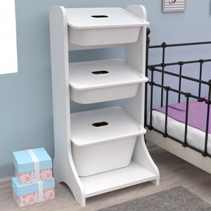 ΕΠΙΠΛΟ ΑΠΟΘΗΚΕΥΣΗΣ FRED HM18207.01 ΛΕΥΚΗ ΜΕΛΑΜΙΝΗ 44x35x90Υεκ. - Pakobazaar