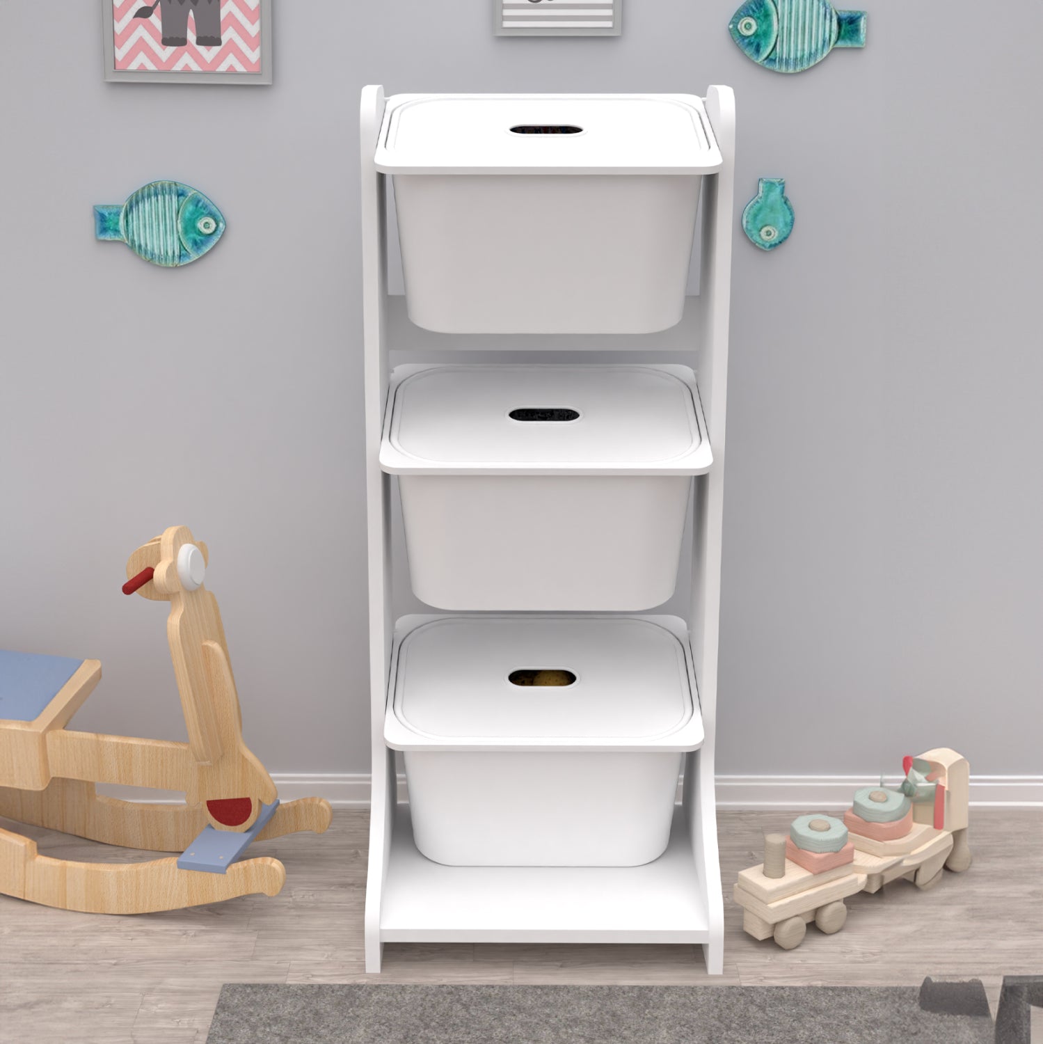 ΕΠΙΠΛΟ ΑΠΟΘΗΚΕΥΣΗΣ FRED HM18208.01 ΛΕΥΚΗ ΜΕΛΑΜΙΝΗ 44x35x107Υεκ. - Pakobazaar