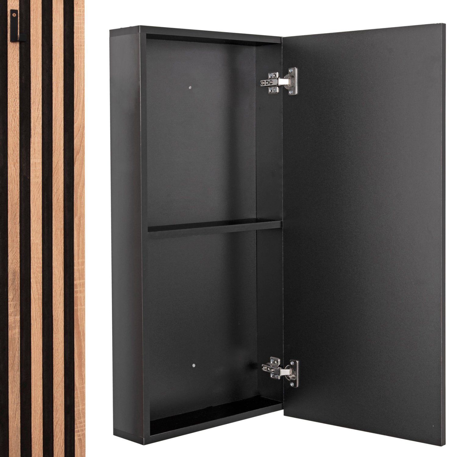 ΕΠΙΠΛΟ ΕΙΣΟΔΟΥ ΜΕ ΚΑΘΡΕΠΤΗ MYLES HM18080.02 ΜΕΛΑΜΙΝΗ ΣΟΝΑΜΑ-ΓΚΡΙ 100x37x200Υεκ - Pakobazaar