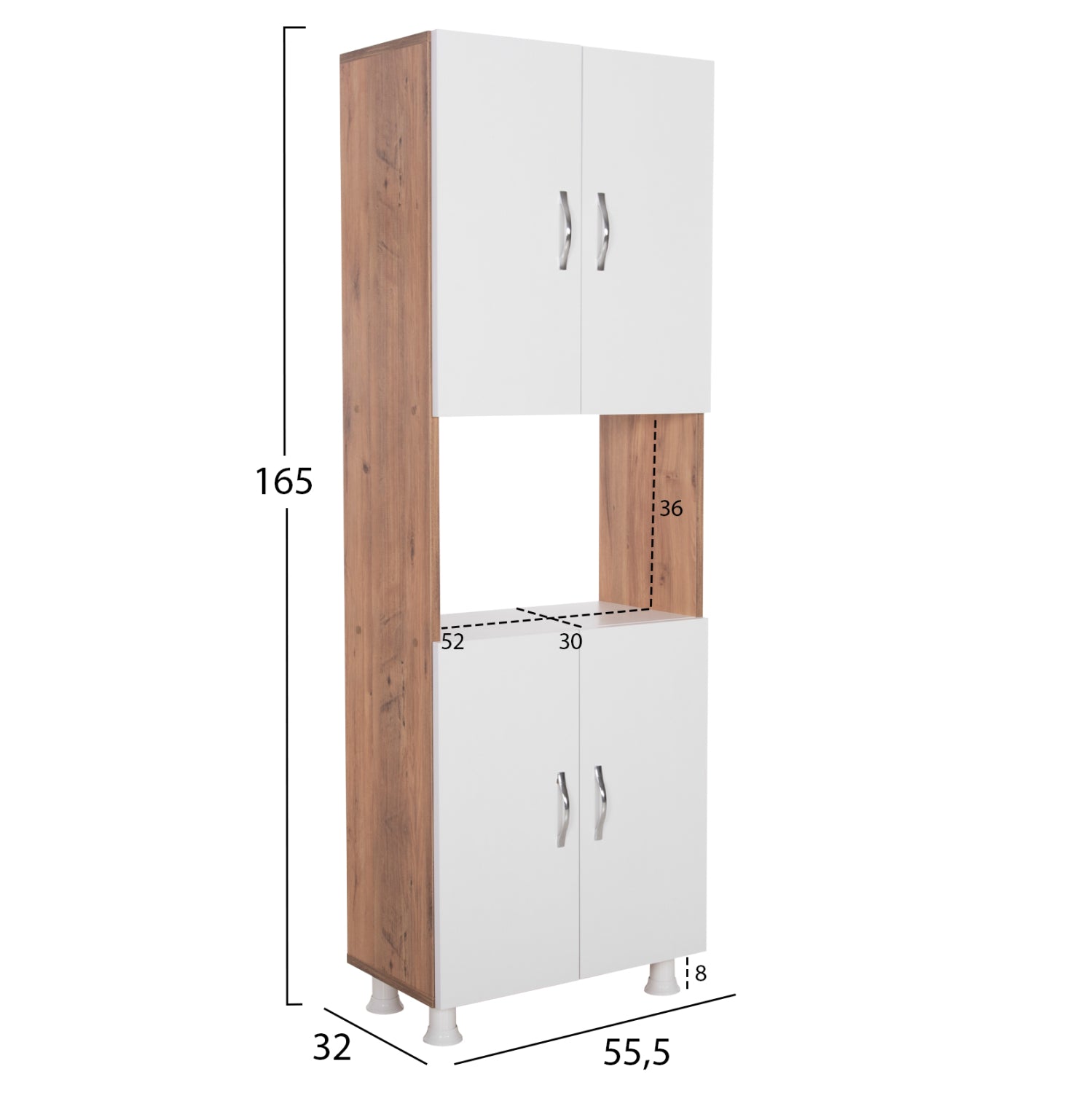 ΕΠΙΠΛΟ ΚΟΥΖΙΝΑΣ/ΝΤΟΥΛΑΠΙ RAD HM18196.04 ΜΕΛΑΜΙΝΗ ΦΥΣΙΚΟ-ΛΕΥΚΟ 55,5x32x165Υεκ. - Pakobazaar