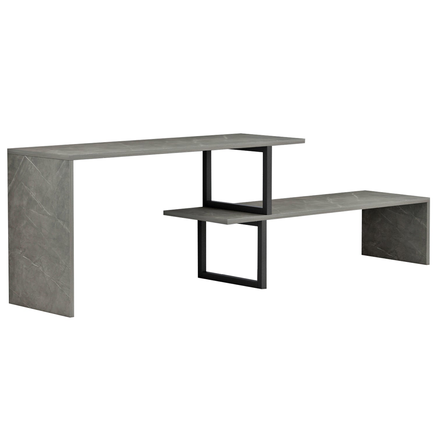 ΕΠΙΠΛΟ ΤΗΛΕΟΡΑΣΗΣ ΕΠΕΚΤ. BRIGGITE HM8892.11 ΜΕΛΑΜΙΝΗ GREY STONE TEXTURE 160x30x45Υεκ. - Pakobazaar