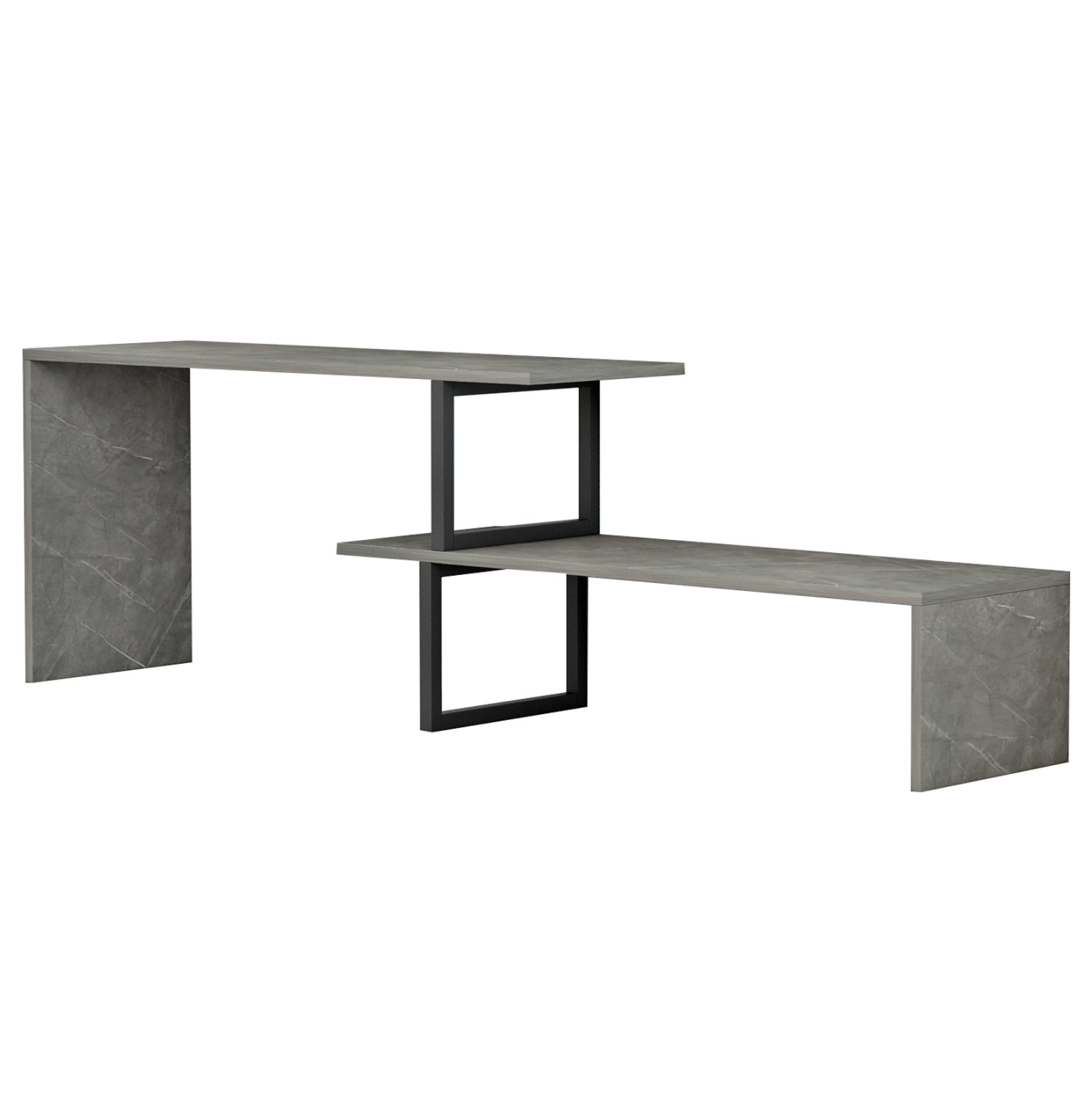 ΕΠΙΠΛΟ ΤΗΛΕΟΡΑΣΗΣ ΕΠΕΚΤ. BRIGGITE HM8892.11 ΜΕΛΑΜΙΝΗ GREY STONE TEXTURE 160x30x45Υεκ. - Pakobazaar