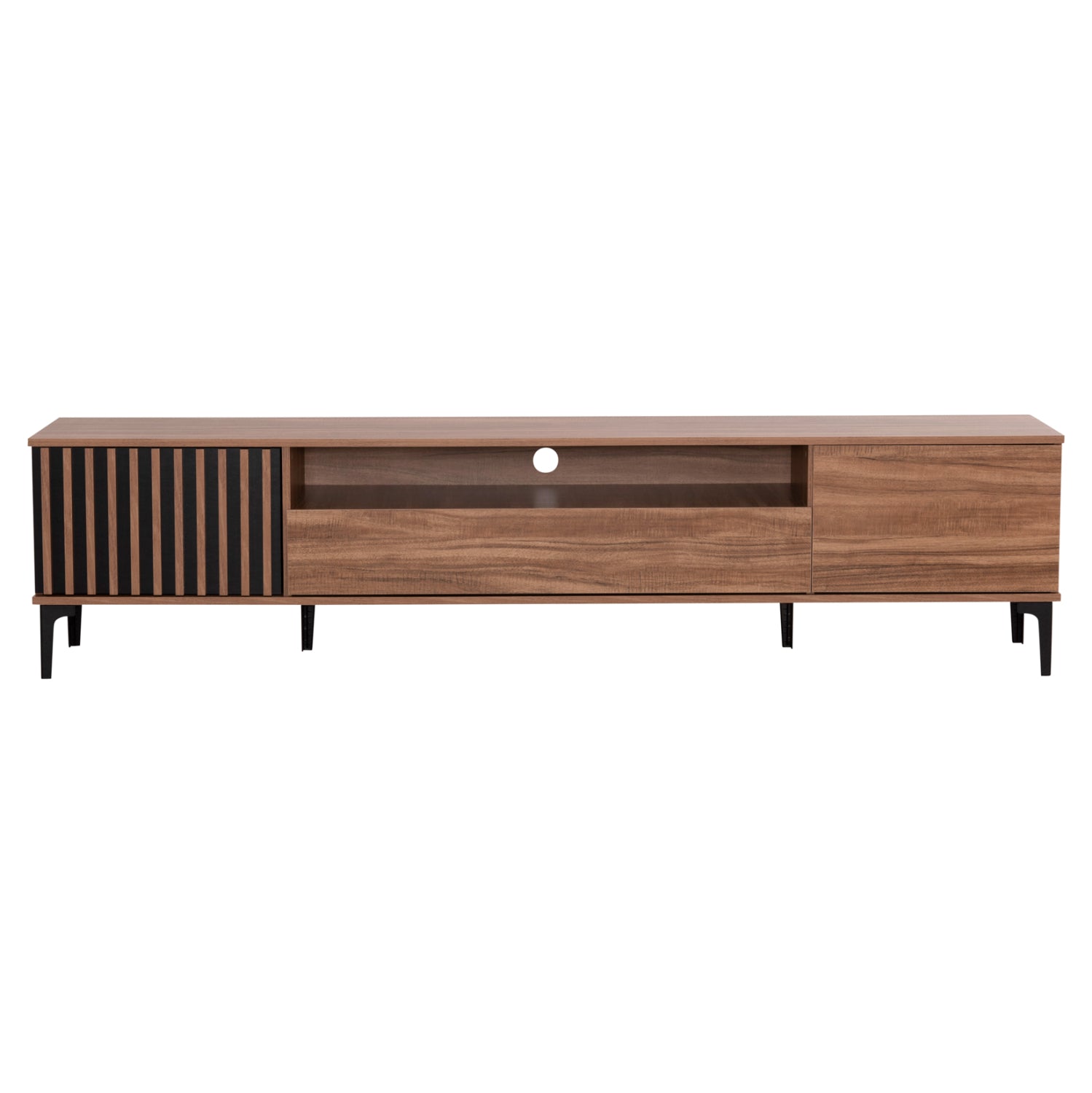 ΕΠΙΠΛΟ ΤΗΛΕΟΡΑΣΗΣ ΣΕΙΡΑ HARRY HM18008.01 ΜΕΛΑΜΙΝΗ ΦΥΣΙΚΟ ΞΥΛΟΥ-ΜΑΥΡΟ 200x40x47,5Υεκ. - Pakobazaar