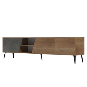ΕΠΙΠΛΟ ΤΗΛΕΟΡΑΣΗΣ CATERRA HM18374.14 ΜΕΛΑΜΙΝΗ ΦΥΣΙΚΟ-MOORE STONE 180Χ35.5Χ48Υεκ. - Pakobazaar