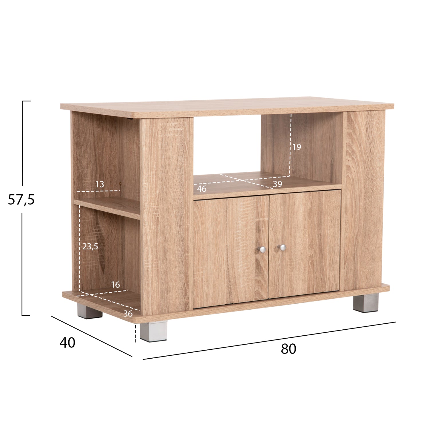 ΕΠΙΠΛΟ ΤΗΛΕΟΡΑΣΗΣ CLUSE HM2404.20 ΜΕΛΑΜΙΝΗ ΣΕ SONAMA OAK ΧΡΩΜΑ 80x40x57,5Υεκ. - Pakobazaar