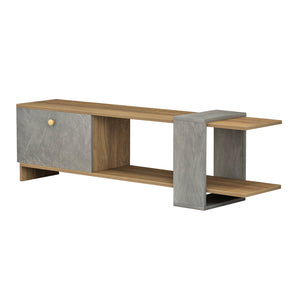 ΕΠΙΠΛΟ ΤΗΛΕΟΡΑΣΗΣ HENRIETTE HM8900.13 ΜΕΛΑΜΙΝΗ ΚΑΡΥΔΙ-STONE TEXTURE 120x28,5x39Υεκ. - Pakobazaar