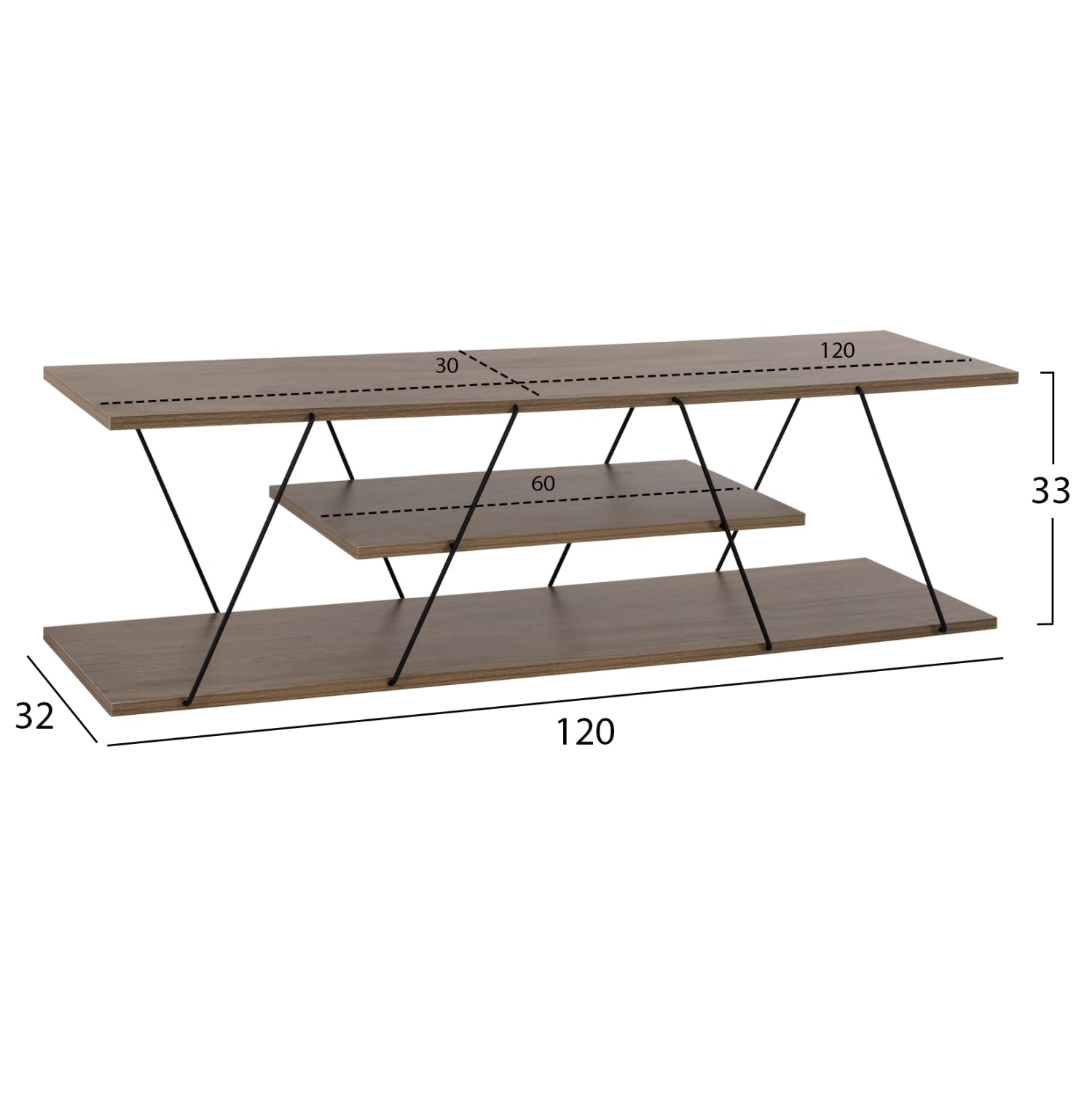ΕΠΙΠΛΟ ΤΗΛΕΟΡΑΣΗΣ HM8922.13 TARS ΜΕΛΑΜΙΝΗ OLIVE GREY 120x32x33Yεκ. - Pakobazaar