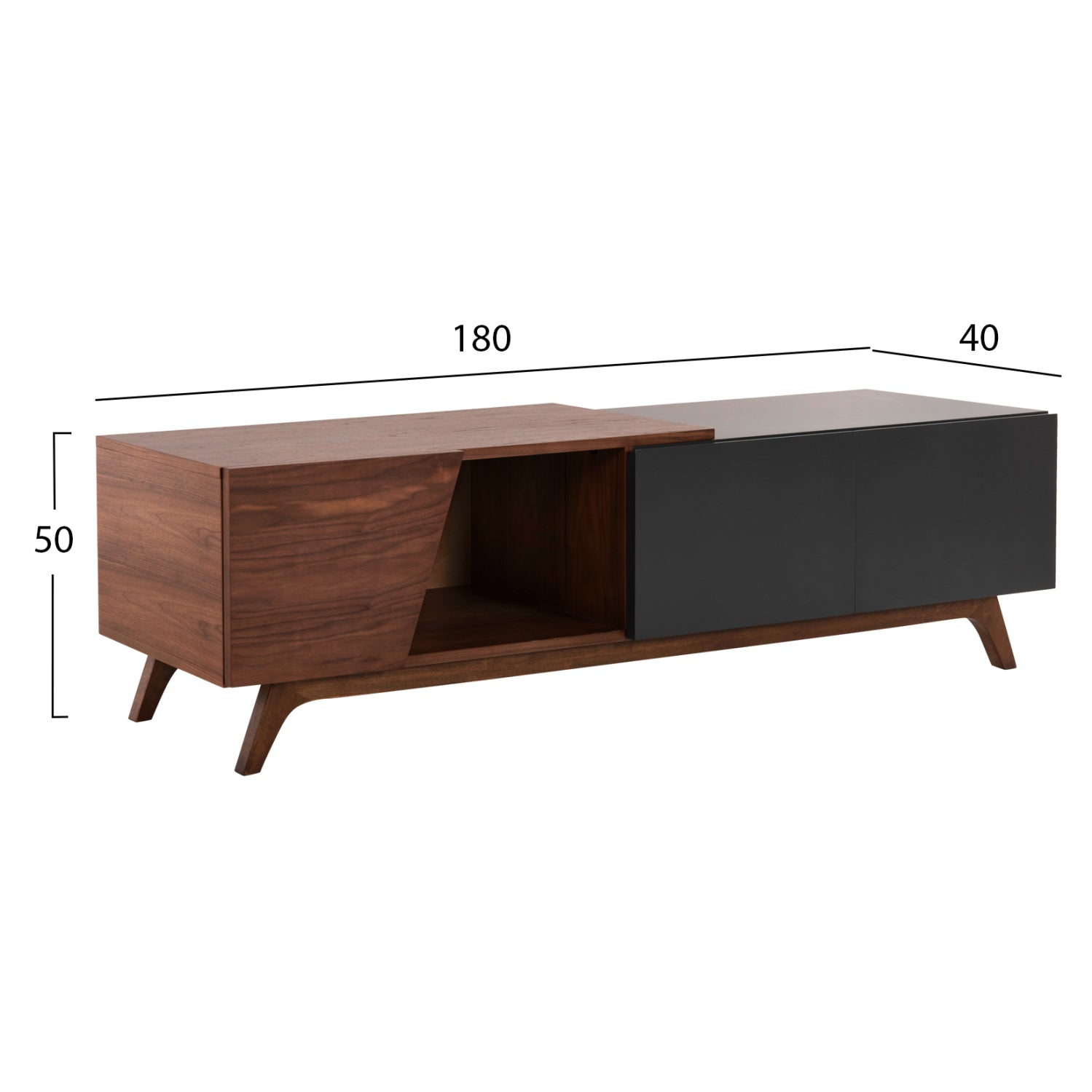 ΕΠΙΠΛΟ ΤΗΛΕΟΡΑΣΗΣ HUDSON HM9748 MDF ΚΑΠΛΑΜΑΣ ΚΑΡΥΔΙΑΣ ΚΑΡΥΔΙ&ΣΚΟΥΡΟ ΓΚΡΙ 180x40x50Υ - Pakobazaar