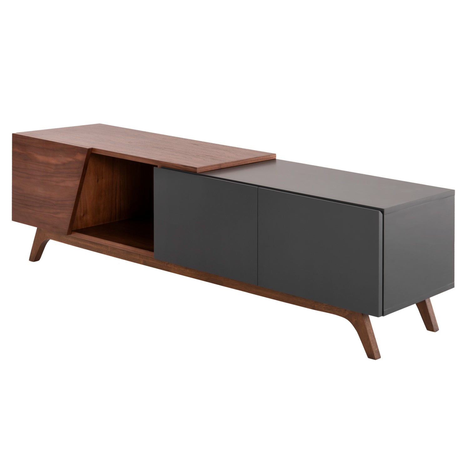 ΕΠΙΠΛΟ ΤΗΛΕΟΡΑΣΗΣ HUDSON HM9748 MDF ΚΑΠΛΑΜΑΣ ΚΑΡΥΔΙΑΣ ΚΑΡΥΔΙ&ΣΚΟΥΡΟ ΓΚΡΙ 180x40x50Υ - Pakobazaar