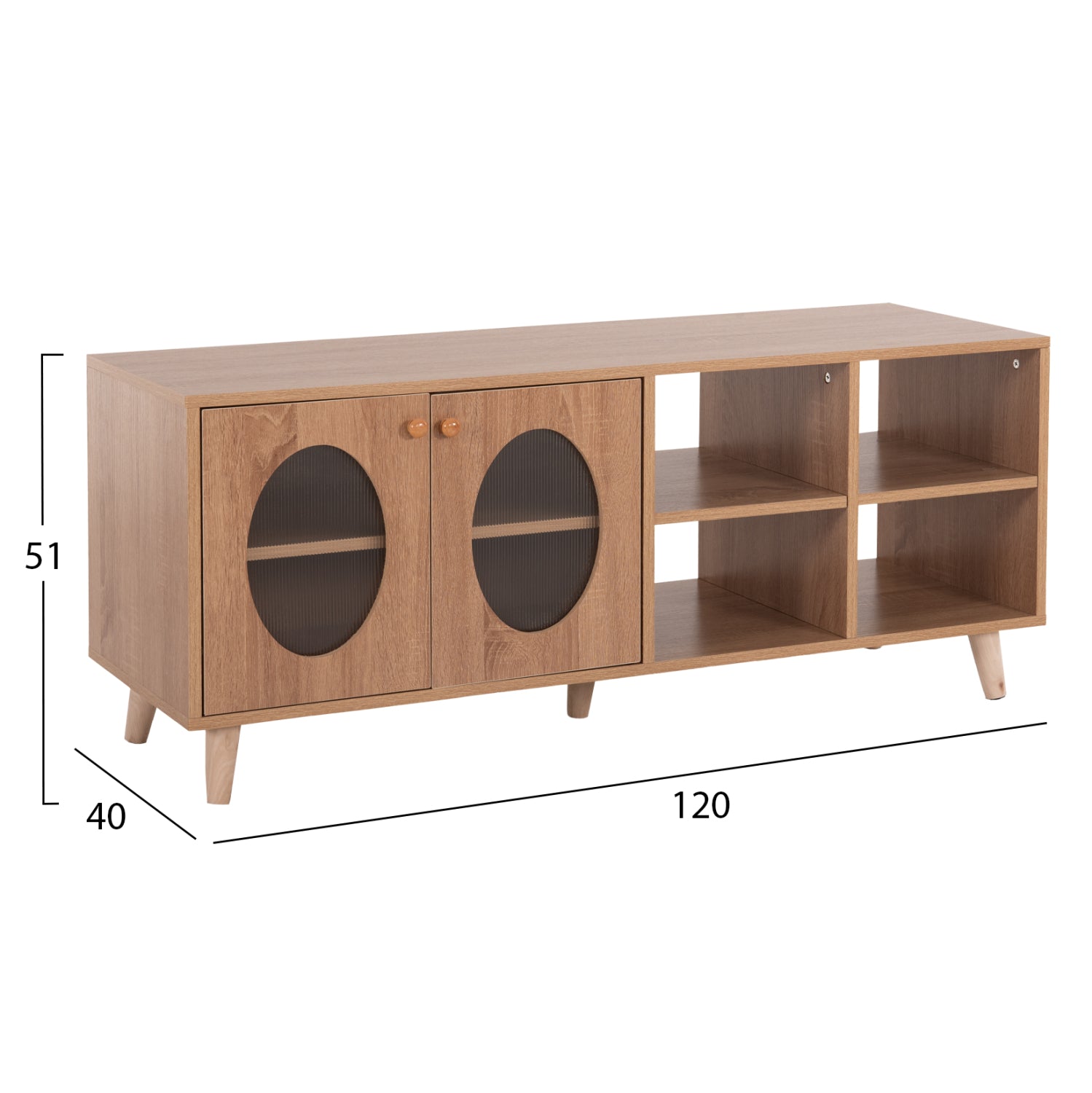 ΕΠΙΠΛΟ ΤΗΛΕΟΡΑΣΗΣ RILLION HM9879 ΜΕΛΑΜΙΝΗ ΣΕ SONAMA 120x40x50Yεκ - Pakobazaar