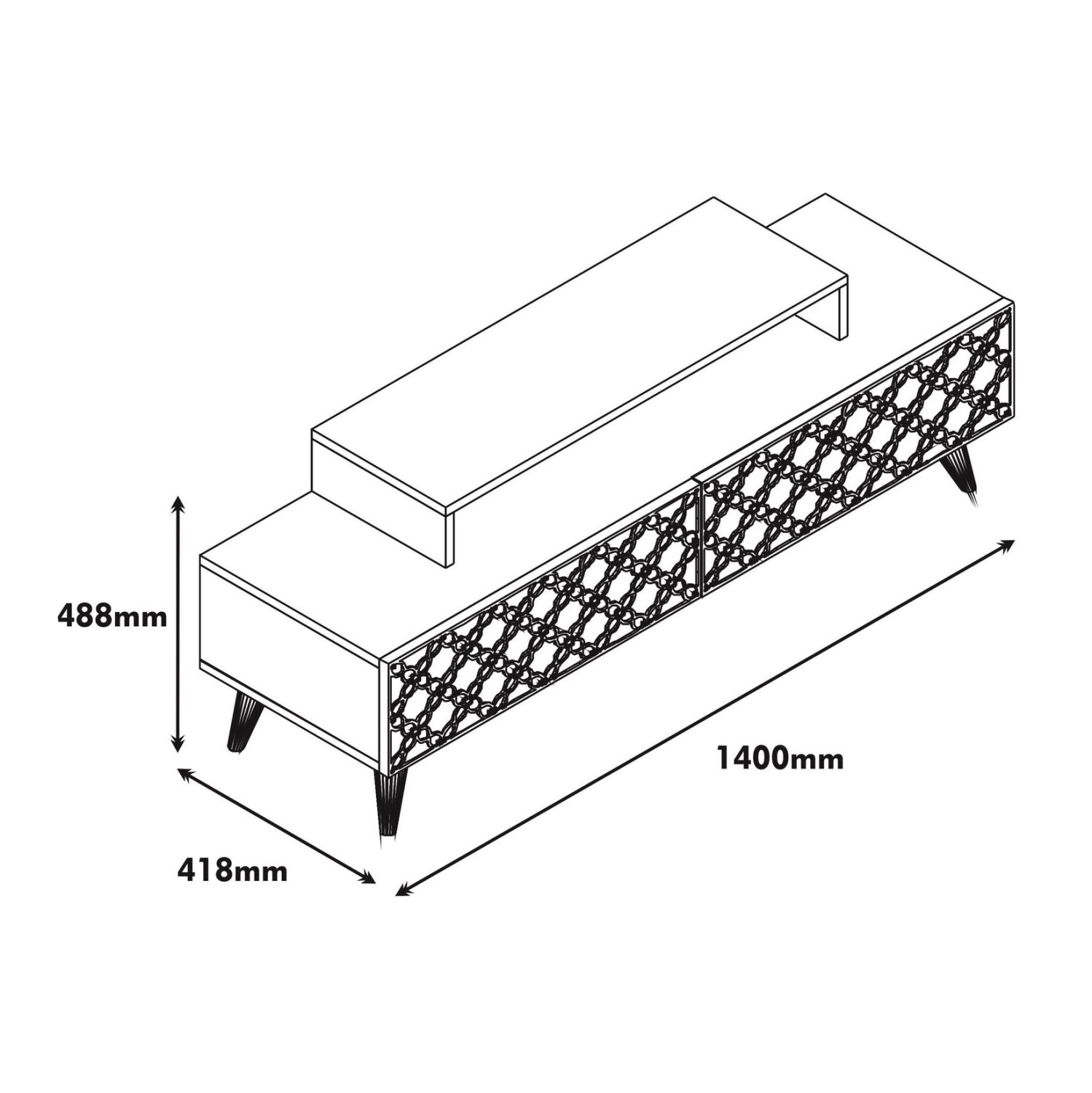 ΕΠΙΠΛΟ ΤΗΛΕΟΡΑΣΗΣ ΜΕΛΑΜΙΝΗΣ ΣΕ ΧΡΩΜΑ ΚΑΡΥΔΙ HM9510.01 140x41.8x48.8Yεκ. - Pakobazaar