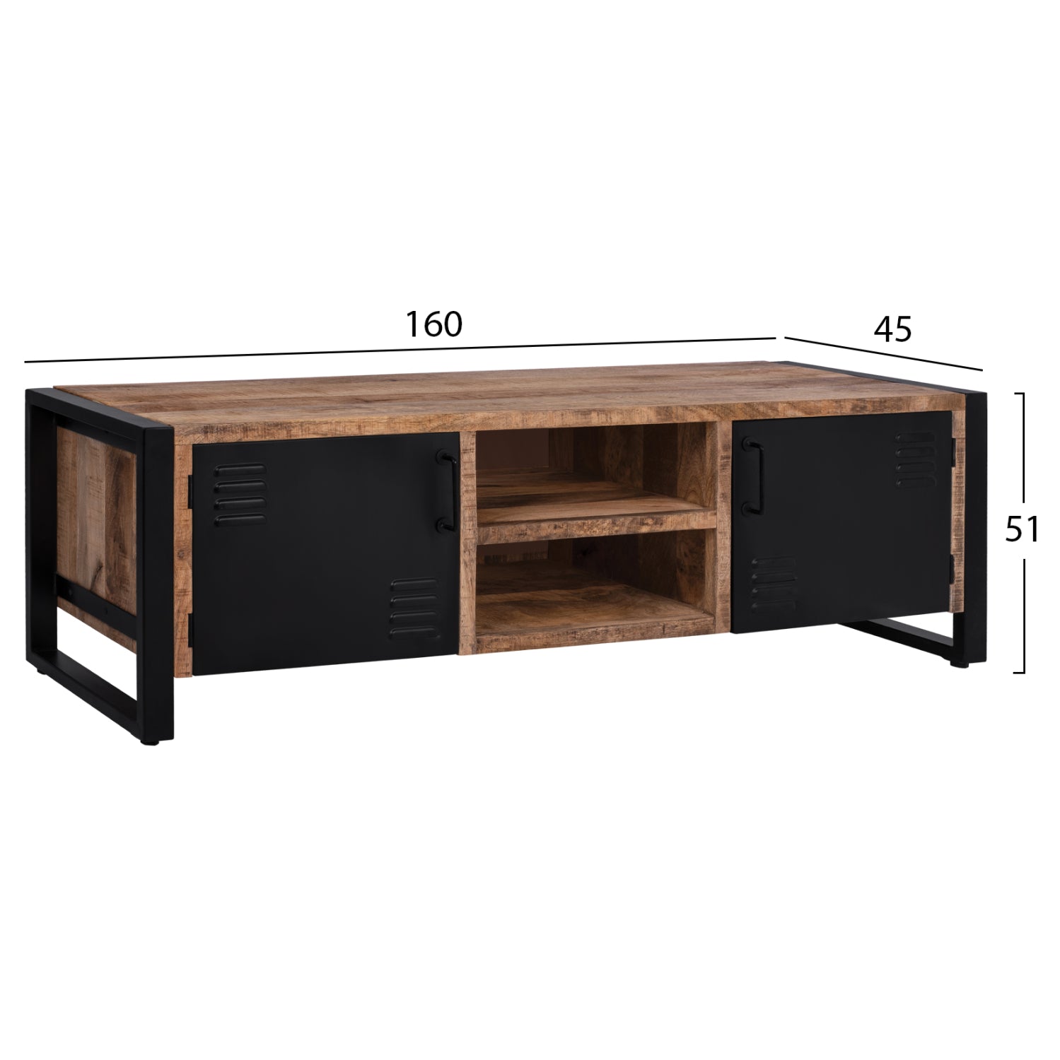 ΕΠΙΠΛΟ TV TURNER HM8189.11 ΜΕΤΑΛΛΟ & ΜΑΣΙΦ ΞΥΛΟ MANGO ΦΥΣΙΚΟ 160x45x51Υ εκ. - Pakobazaar
