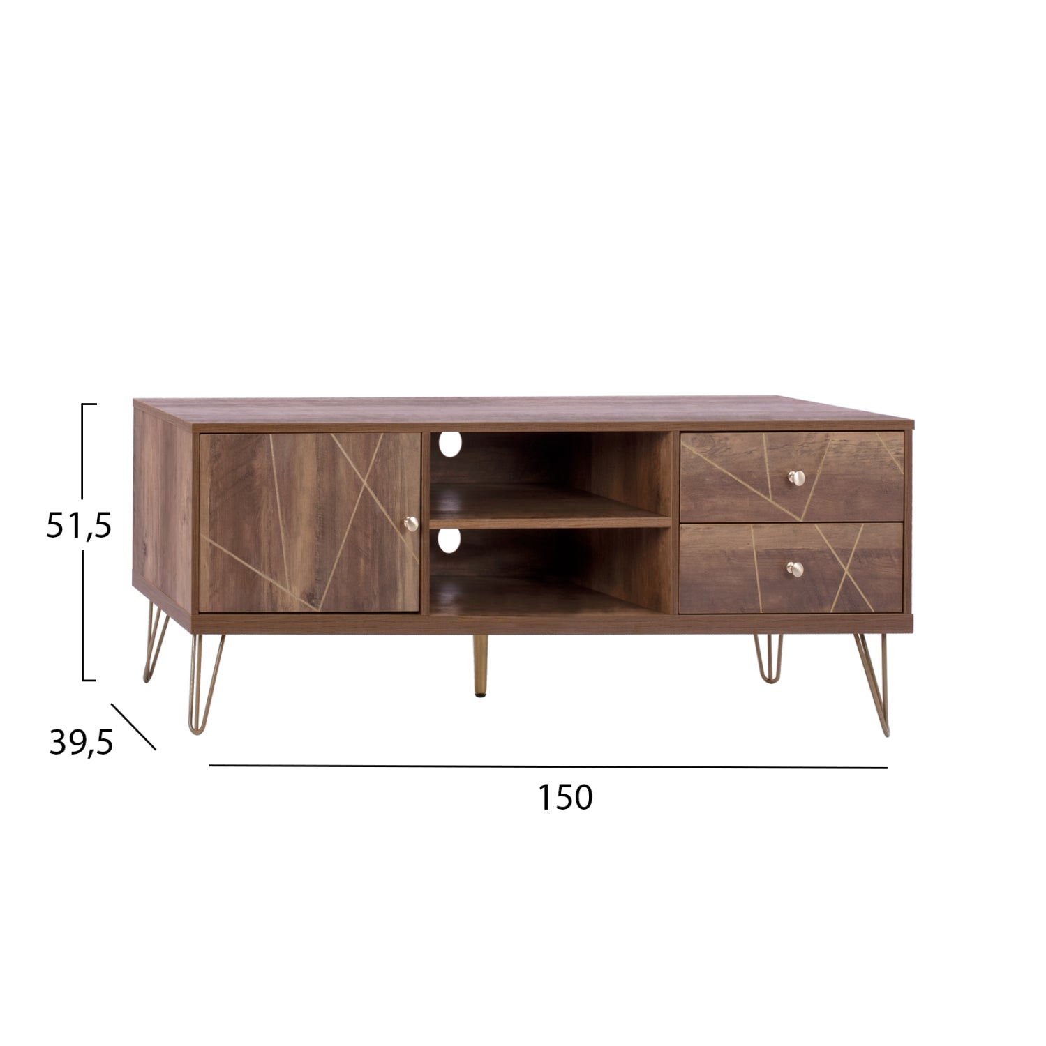ΕΠΙΠΛΟ TV KAITLYN HM8652 ΚΑΡΥΔΙ ΜΕ ΧΡΥΣΟ 150x39,5x51,5Y εκ. - Pakobazaar