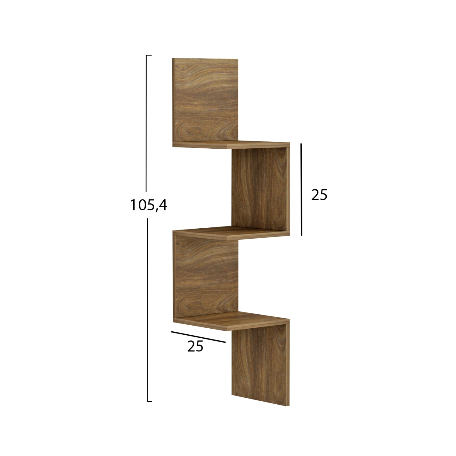 ΕΠΙΤΟΙΧΙΑ ΓΩΝΙΑΚΗ ΡΑΦΙΕΡΑ ILLUSION HM8935.11 ΜΕΛΑΜΙΝΗ ΣΕ ΣΚΟΥΡΟ ΦΥΣΙΚΟ 25x25x105,4Υεκ. - Pakobazaar