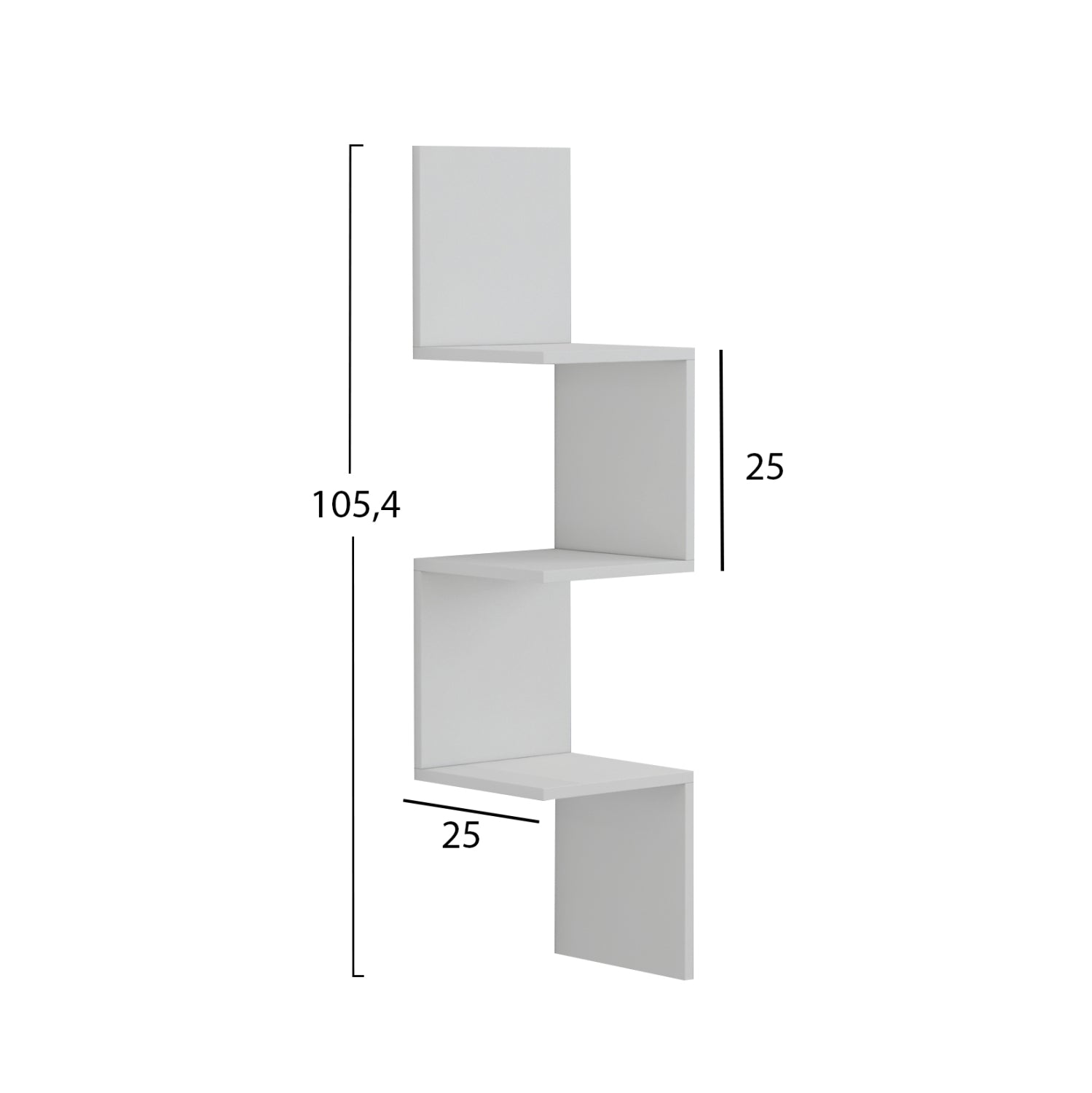 ΕΠΙΤΟΙΧΙΑ ΓΩΝΙΑΚΗ ΡΑΦΙΕΡΑ ILLUSION HM8935.12 ΜΕΛΑΜΙΝΗ ΣΕ ΛΕΥΚΟ 25x25x105,4Υεκ. - Pakobazaar
