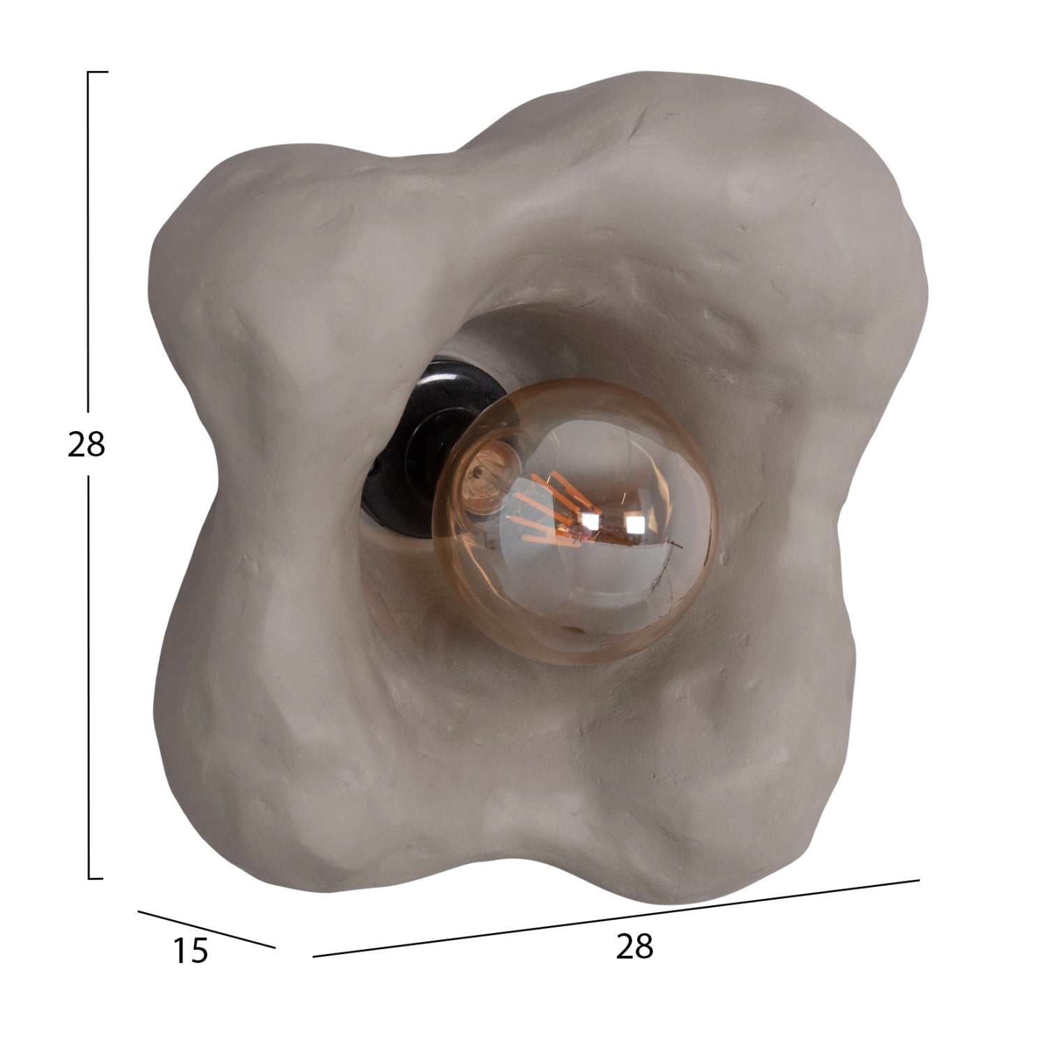 ΕΠΙΤΟΙΧΙΟ ΦΩΤΙΣΤΙΚΟ LUXON HM4701.03M FIBER CEMENT ΣΕ ΓΚΡΙ 28x15x28Υεκ. - Pakobazaar