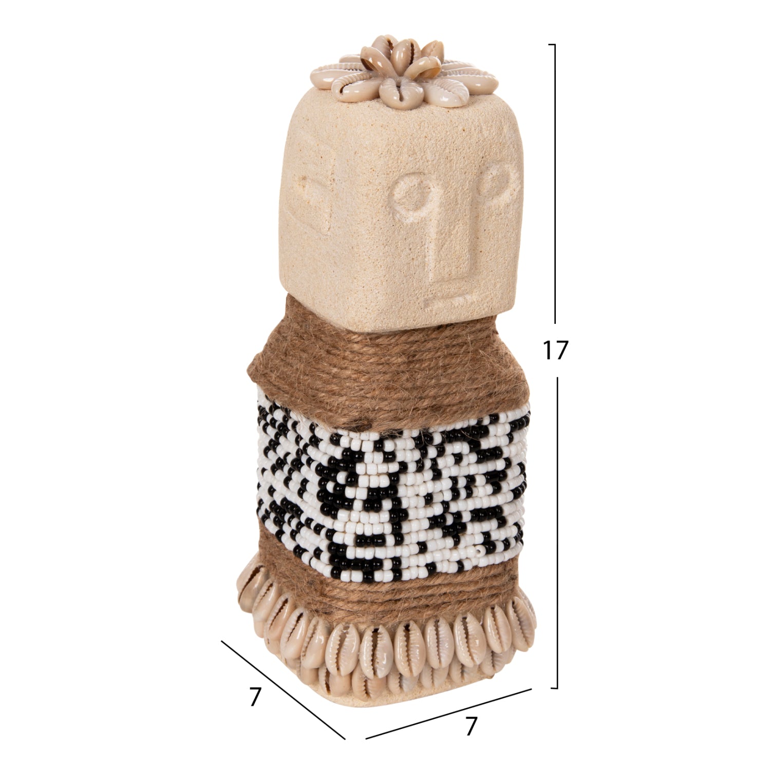 ΕΠΙΤΡΑΠΕΖΙΟ ΑΓΑΛΜΑΤΙΔΙΟ SUMBA HM4309 ΛΕΥΚΟ PARAS STONE-ΧΑΝΤΡΕΣ-SEAGRASS ΣΧΟΙΝΙ 7x7x17Υεκ. - Pakobazaar