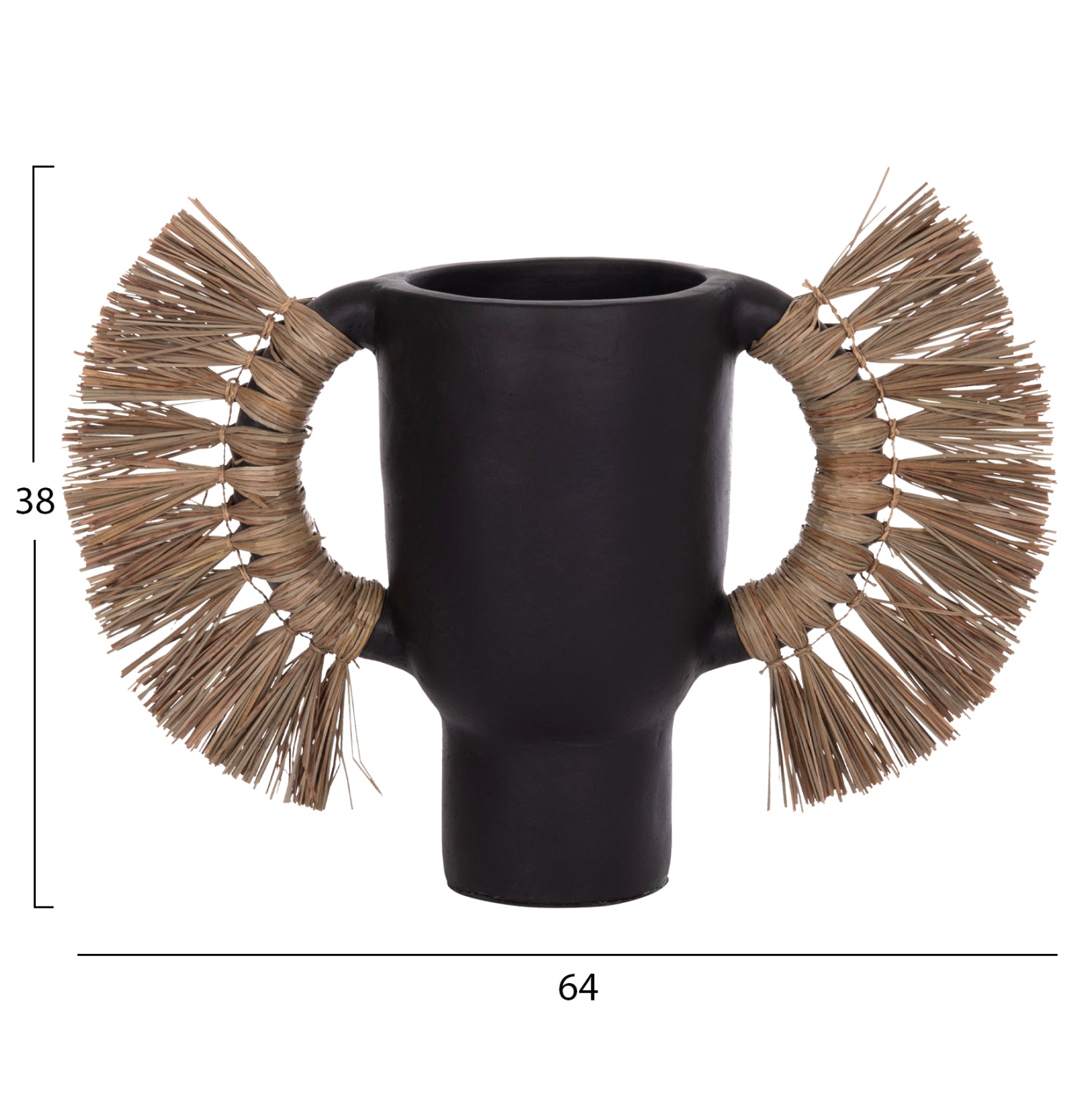 ΕΠΙΤΡΑΠΕΖΙΟ ΔΙΑΚΟΣΜΗΤΙΚΟ ΒΑΖΟ ALICA HM4668.01L ΜΑΥΡΗ ΤΕΡΑΚΟΤΑ & GRASS--64x22x38Υεκ - Pakobazaar